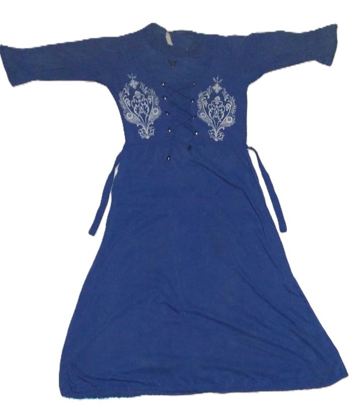 Sapphire Lace-Up Embroidered Kurti